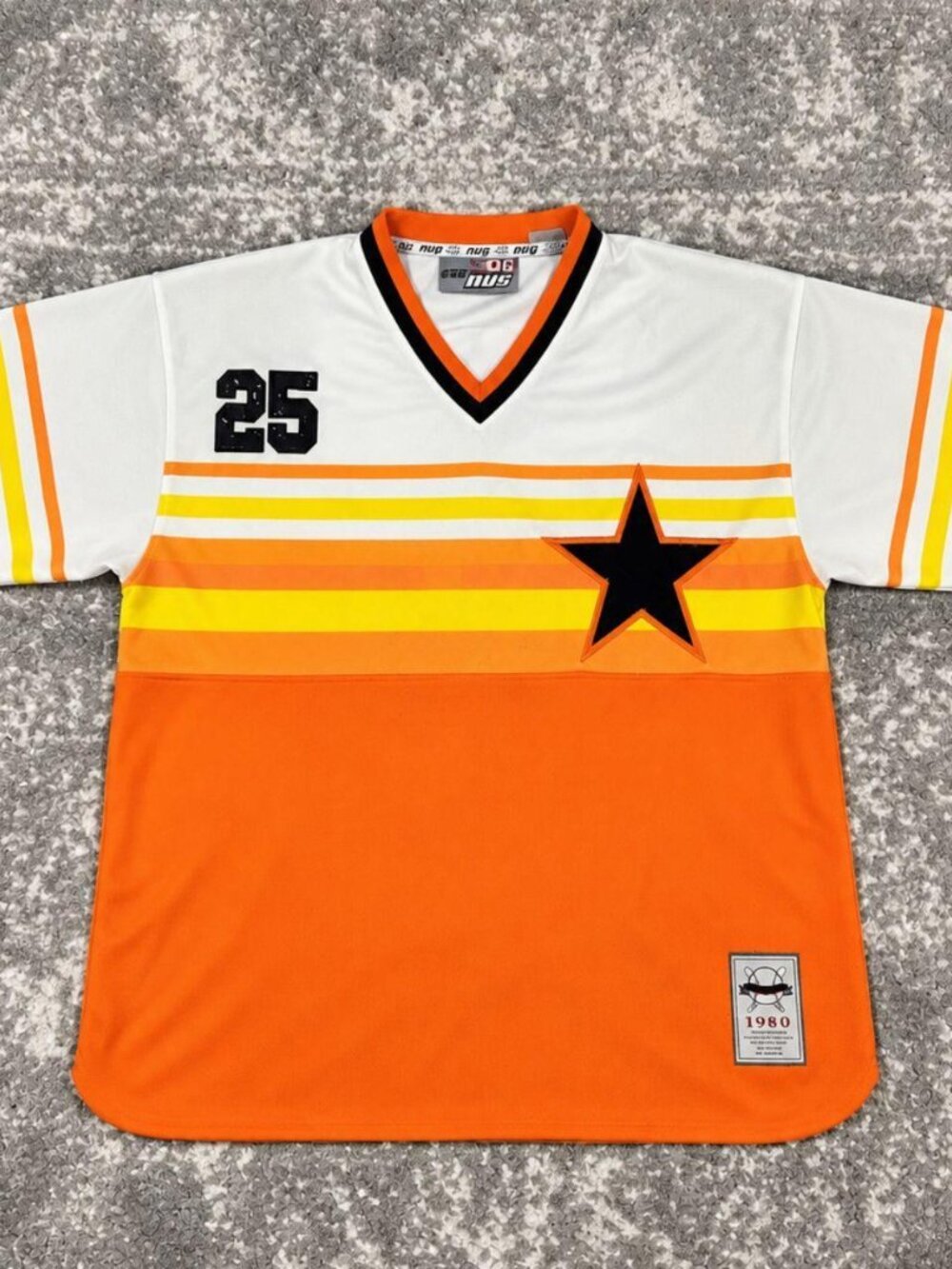 NUG 1980 Orange Star #25 Retro Hockey Jersey Y2K